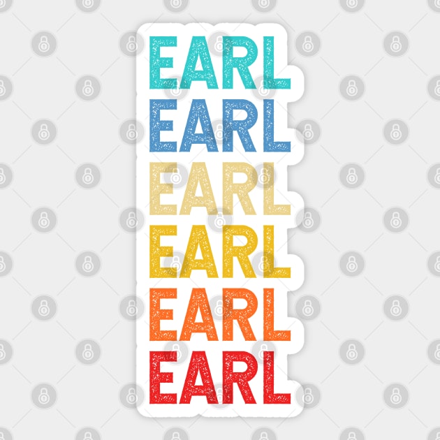 Earl Name Vintage Retro Custom Gift Named Earl Sticker by CoolDesignsDz